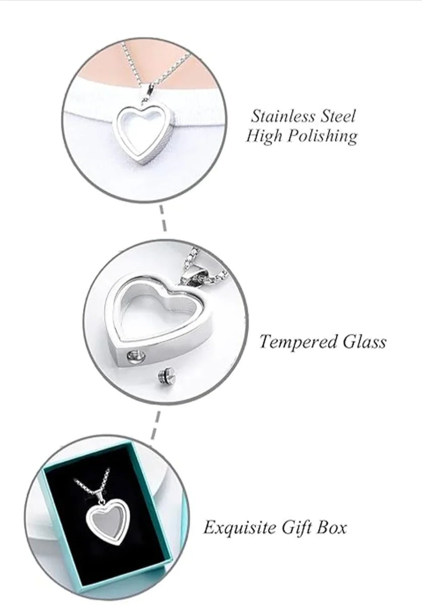 Heartfelt Remembrance: Stainless Steel Heart - Shaped Cremation Pendant - MESYAN